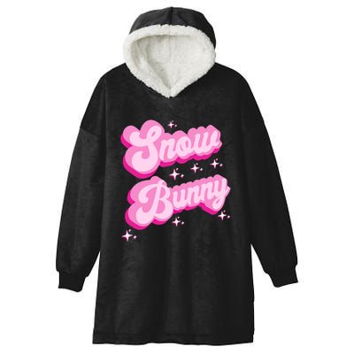 Hot Pink Aesthetic Ski Lover Winter Wonderland Snow Bunny Gift Hooded Wearable Blanket