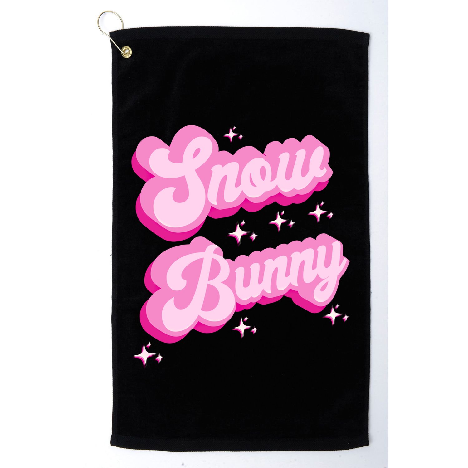 Hot Pink Aesthetic Ski Lover Winter Wonderland Snow Bunny Gift Golf Towel