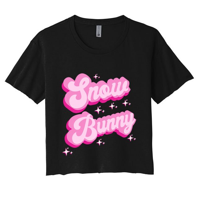 Hot Pink Aesthetic Ski Lover Winter Wonderland Snow Bunny Gift Crop Top