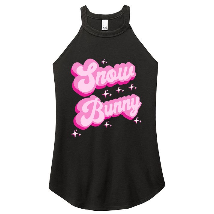 Hot Pink Aesthetic Ski Lover Winter Wonderland Snow Bunny Gift Women's Perfect Tri Rocker Tank