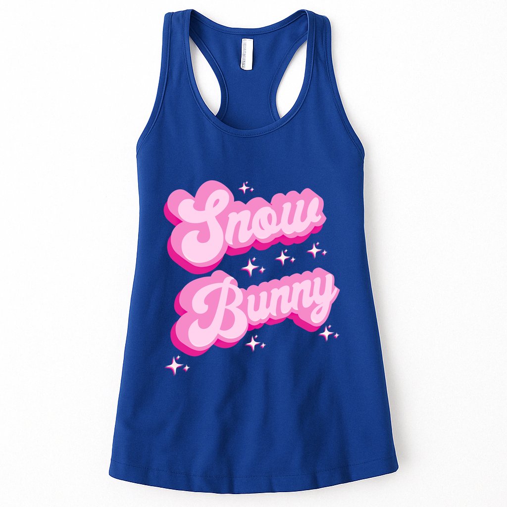 Hot Pink Aesthetic Ski Lover Winter Wonderland Snow Bunny Gift Womens Tank Top