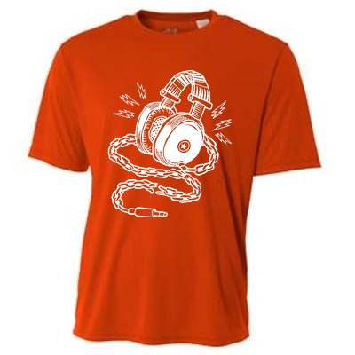 Head Phone And Chain Cooling Performance Crew T-Shirt