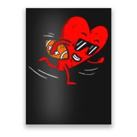 Heart Playing American Football Valentines Day Sports Poster