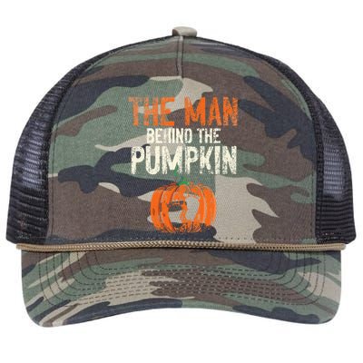 Halloween Pregnancy Announcement The Man Behind The Pumpkin Retro Rope Trucker Hat Cap