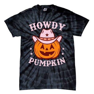 Howdy Pumpkin Autumn Western Halloween Vintage Rodeo Cowgirl Tie-Dye T-Shirt