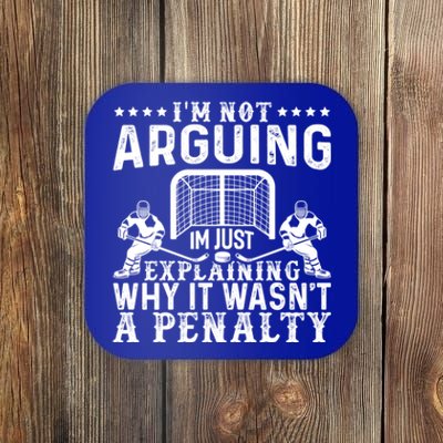 Hockey Player Arguing Gift Funny Hockey Gift Coaster