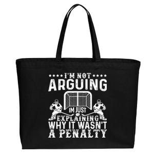 Hockey Player Arguing Gift Funny Hockey Gift Cotton Canvas Jumbo Tote