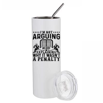 Hockey Player Arguing Gift Funny Hockey Gift Stainless Steel Tumbler