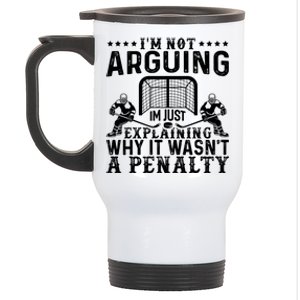 Hockey Player Arguing Gift Funny Hockey Gift Stainless Steel Travel Mug