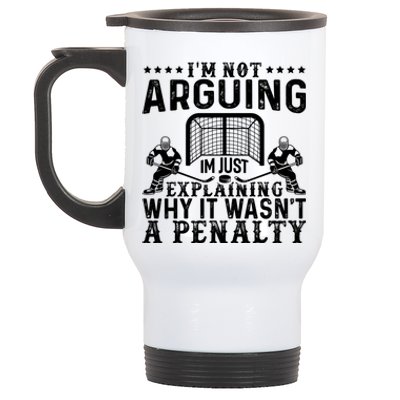 Hockey Player Arguing Gift Funny Hockey Gift Stainless Steel Travel Mug