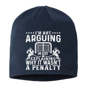 Hockey Player Arguing Gift Funny Hockey Sustainable Beanie