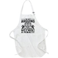 Hockey Player Arguing Gift Funny Hockey Full-Length Apron With Pockets