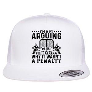 Hockey Player Arguing Gift Funny Hockey Flat Bill Trucker Hat