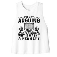 Hockey Player Arguing Gift Funny Hockey Women's Racerback Cropped Tank