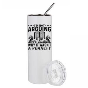 Hockey Player Arguing Gift Funny Hockey Stainless Steel Tumbler