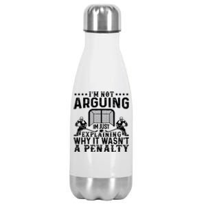 Hockey Player Arguing Gift Funny Hockey Stainless Steel Insulated Water Bottle