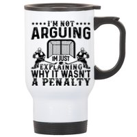 Hockey Player Arguing Gift Funny Hockey Stainless Steel Travel Mug