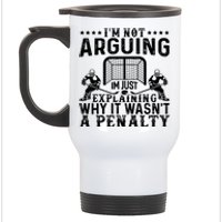 Hockey Player Arguing Gift Funny Hockey Stainless Steel Travel Mug