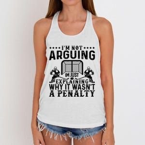 Hockey Player Arguing Gift Funny Hockey Women's Knotted Racerback Tank