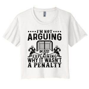 Hockey Player Arguing Gift Funny Hockey Women's Crop Top Tee