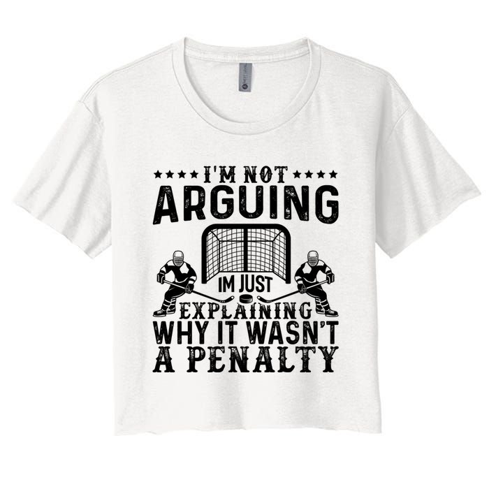 Hockey Player Arguing Gift Funny Hockey Women's Crop Top Tee