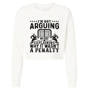 Hockey Player Arguing Gift Funny Hockey Cropped Pullover Crew