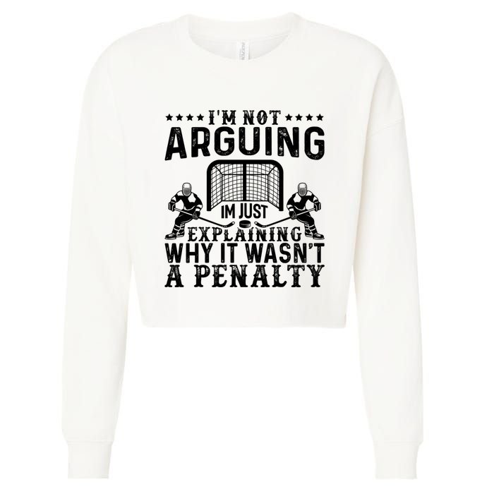 Hockey Player Arguing Gift Funny Hockey Cropped Pullover Crew