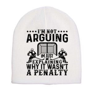 Hockey Player Arguing Gift Funny Hockey Short Acrylic Beanie