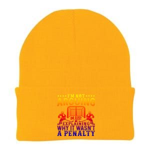 Hockey Player Arguing Gift Funny Ice Hockey Cool Gift Knit Cap Winter Beanie