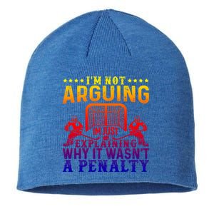 Hockey Player Arguing Gift Funny Ice Hockey Cool Gift Sustainable Beanie