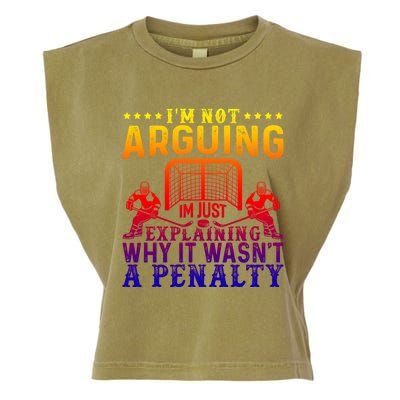 Hockey Player Arguing Gift Funny Ice Hockey Cool Gift Garment-Dyed Women's Muscle Tee