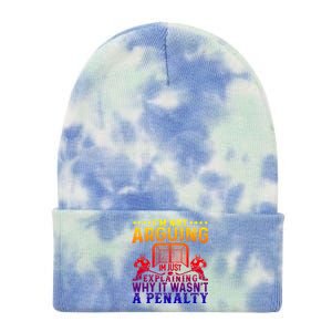 Hockey Player Arguing Gift Funny Ice Hockey Cool Gift Tie Dye 12in Knit Beanie