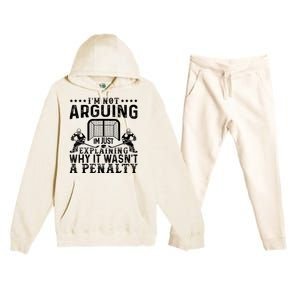 Hockey Player Arguing Gift Funny Hockey Premium Hooded Sweatsuit Set