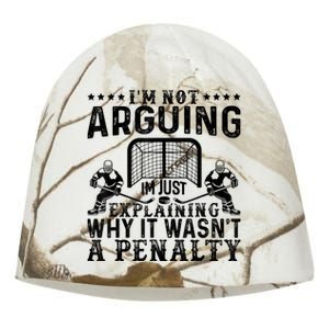 Hockey Player Arguing Gift Funny Hockey Kati - Camo Knit Beanie