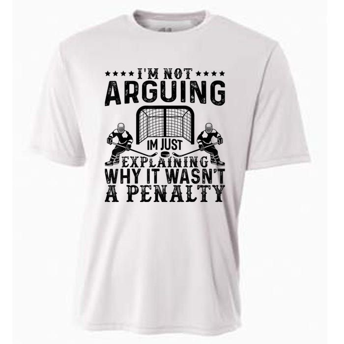 Hockey Player Arguing Gift Funny Hockey Cooling Performance Crew T-Shirt