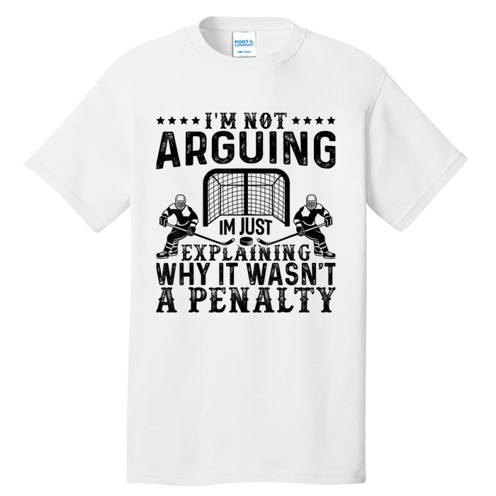 Hockey Player Arguing Gift Funny Hockey Tall T-Shirt