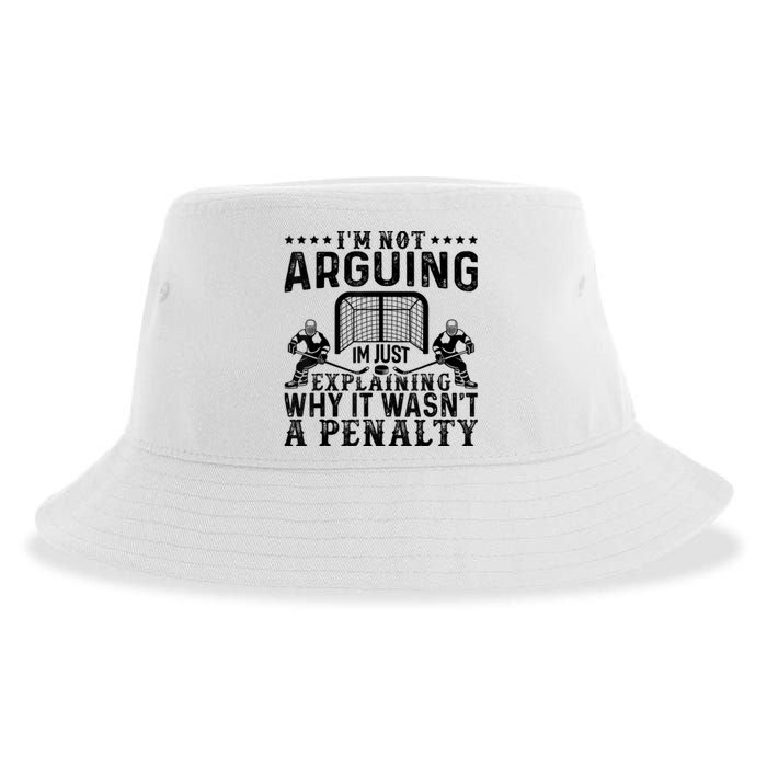 Hockey Player Arguing Gift Funny Hockey Sustainable Bucket Hat