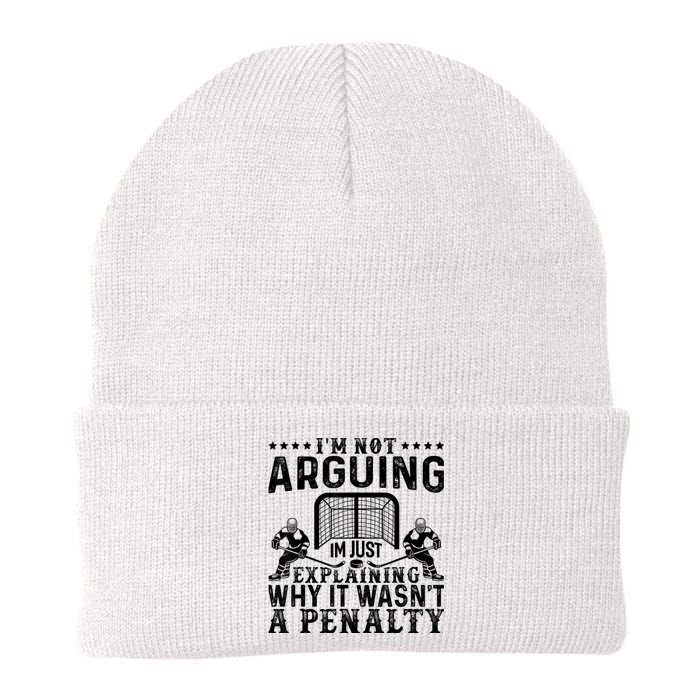 Hockey Player Arguing Gift Funny Hockey Knit Cap Winter Beanie