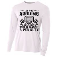 Hockey Player Arguing Gift Funny Hockey Cooling Performance Long Sleeve Crew