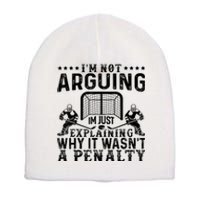 Hockey Player Arguing Gift Funny Hockey Short Acrylic Beanie