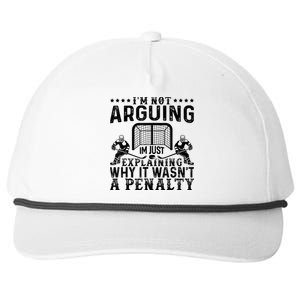 Hockey Player Arguing Gift Funny Hockey Snapback Five-Panel Rope Hat