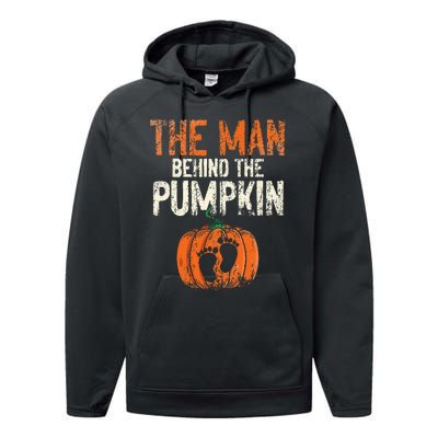 Halloween Pregnancy Announcement The Man Behind The Pumpkin Performance Fleece Hoodie