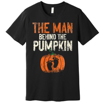 Halloween Pregnancy Announcement The Man Behind The Pumpkin Premium T-Shirt