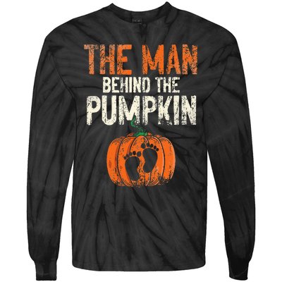 Halloween Pregnancy Announcement The Man Behind The Pumpkin Tie-Dye Long Sleeve Shirt