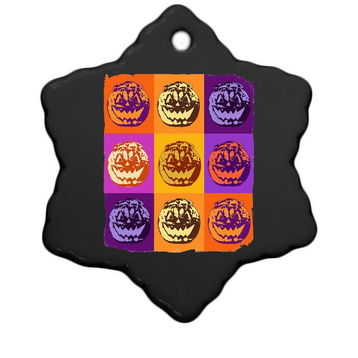 Halloween Pop Art Pumpkin Lover Ceramic Star Ornament