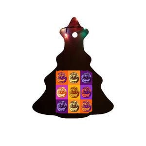 Halloween Pop Art Pumpkin Lover Ceramic Tree Ornament