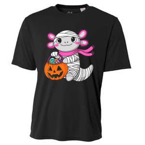 Halloween Pumpkin Axolotl Mummy Cooling Performance Crew T-Shirt