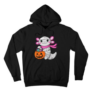 Halloween Pumpkin Axolotl Mummy Hoodie