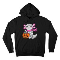 Halloween Pumpkin Axolotl Mummy Hoodie