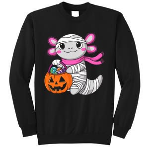 Halloween Pumpkin Axolotl Mummy Sweatshirt